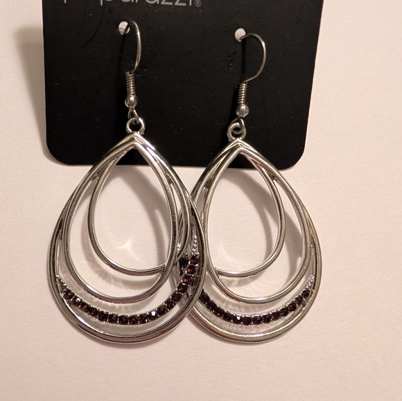 Paparazzi Silver and Gold Teardrop Earrings Collection 5 Pairs - Picture 3 of 6